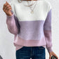 Clara - Elegant three-color patchwork sweater