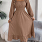 Alice - Long Sleeve Square Neck Dress with Ruffled Edge
