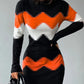Hilda - Fashionable knitted mini dress with print