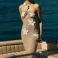 Glenda - Knitted crochet maxi dress