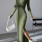 Angela - Knitted women's dress with long sleeves and slim fit