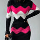 Hilda - Fashionable knitted mini dress with print