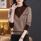 Margaret - Contrasting color half collar sweater for women