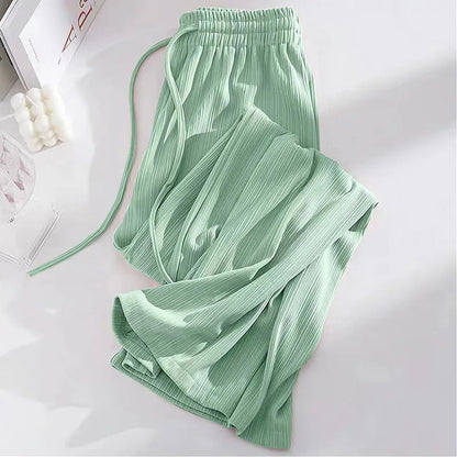 Narcissa - Wide high waisted ice silk trousers