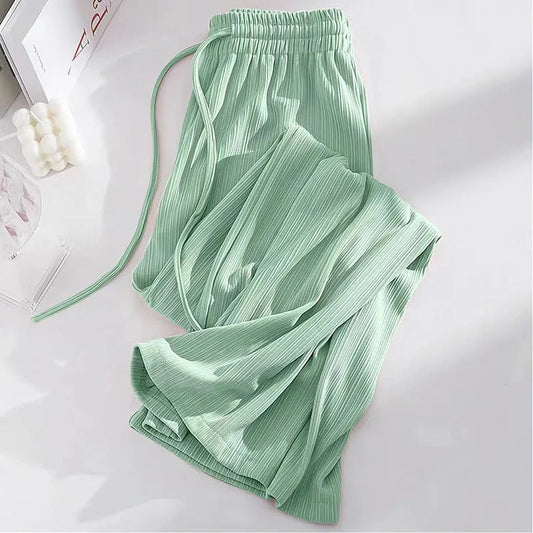 Narcissa - Wide high waisted ice silk trousers
