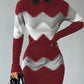 Hilda - Fashionable knitted mini dress with print
