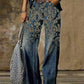 Olivette - High-quality cotton twill denim trousers