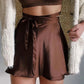 Georgette - High Waist Satin Wrap Skirt