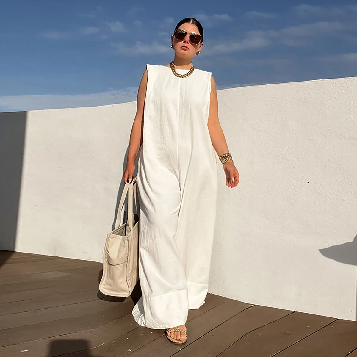 Mabel - Sleeveless wide leg jumpsuits