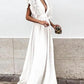Helena - Elegant dress with V-neck and fringed sleeves