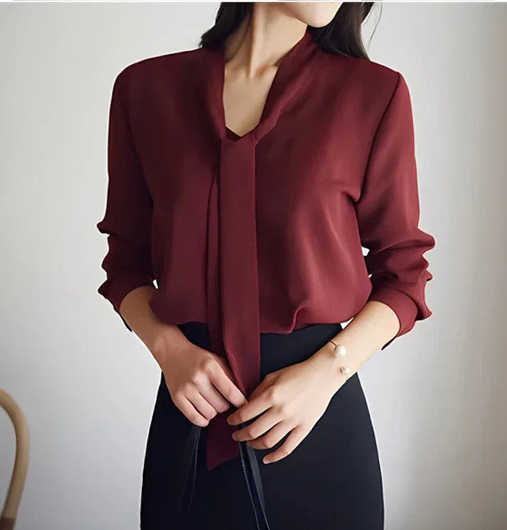 Klara | Bow Tie Blouse - Long Sleeve Women's Top