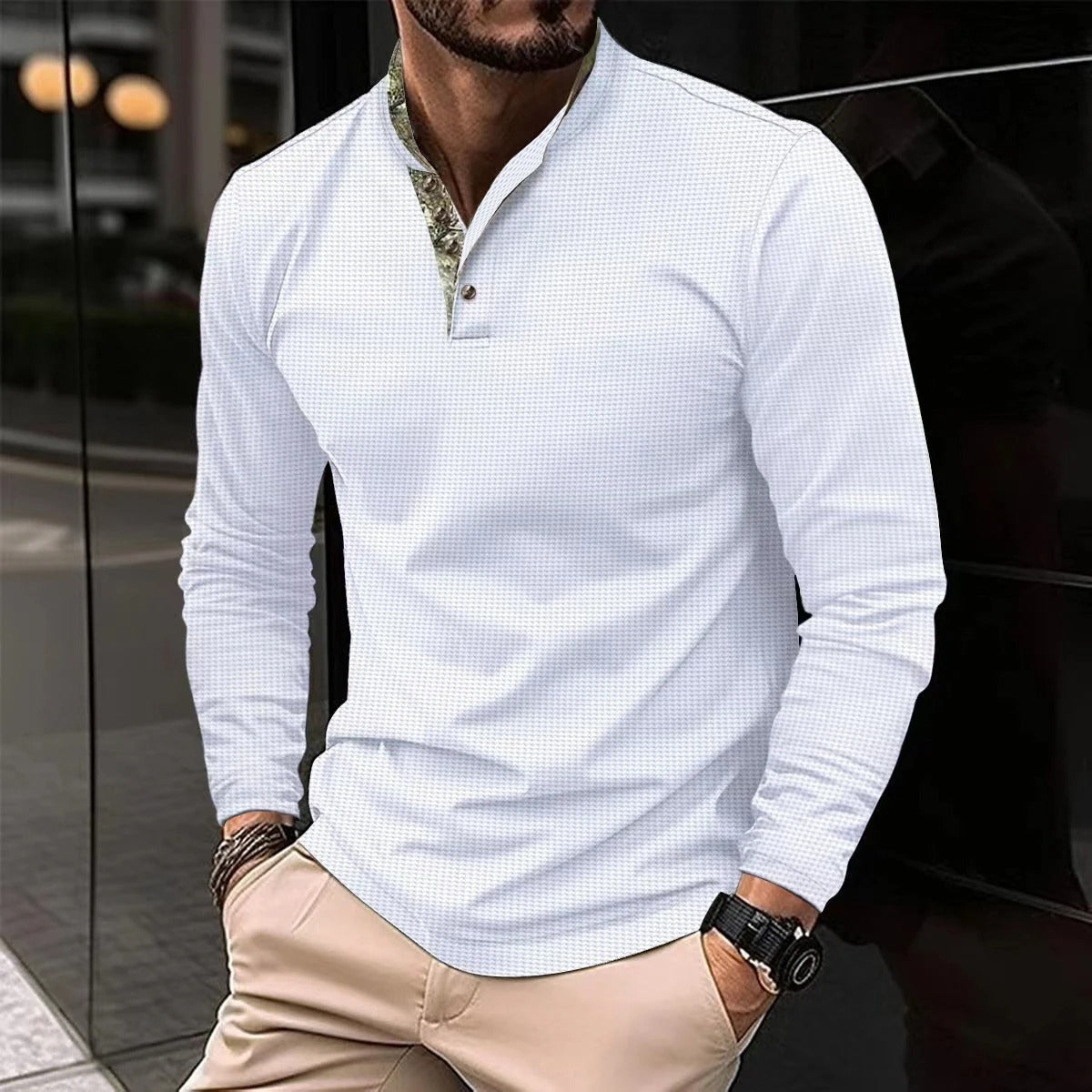 Hugo Polo - Stylish Longsleeve Polo With Colored Collar