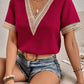 Lucinda - Lace blouse with V-neck