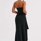 Women's Strapless Maxi Dress with Side Slit for Summer