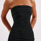 Women's Strapless Maxi Dress with Side Slit for Summer